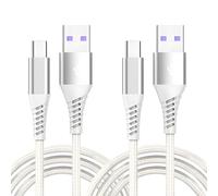 CeoxThao 2 PCS USB C Charger Cable (1M Each), Fast Charging Type C Cable for S21, S20, S22, A12, A13, iPad Pro, Air 4, Type C Charger Cable Fast Charging, Durable Nylon Braided Design (White)