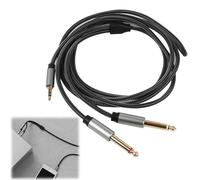 CeoxThao 3.5 mm Jack to Dual 6.35 mm Mono Y Audio Cable - Nylon Braided TRS to TS Splitter, Mini JACK to JACK Cable, Aux Splitter, High Fidelity Sound Quality for Instruments and Recording Devices