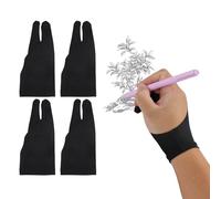 CeoxThao 4 PCS Artist Glove - Elastic Antifouling Drawing Gloves, Artist Glove for Tablet with Two-Finger Gloves, Anti Smudge Two-Finger, Drawing - Comfortable, Flexible Fit, for Enhanced Comfort
