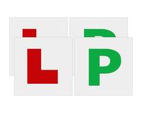 CeoxThao 4 PCS Self-Adhesive Red L Plate and Green P Plate Set, Learner Plates, New Driver Sticker, Waterproof, Durable, No Fade, Easy to Remove Stickers for Cars, For Learner and Provisional Drivers