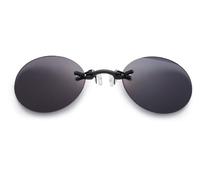 CeoxThao Round Clip-On Nose Sunglasses, Rimless Metal Alloy Fashion Glasses, Clip On Sunglasses Over for Outdoor Sports, UV Protection, and Stylish Daily Wear, Scratch-Resistant Lensesasts (BLACK)