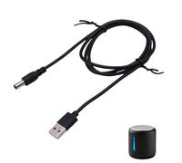 CeoxThao USB to DC Power Cable 1m, Universal 5V Fast Charging Cable with USB 2.0 A Male to DC 5.5x2.1mm Plug Adapter, 5v dc Power supply, Vibrator Charger (Black)