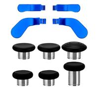 Ceozon Replacement Thumb Grips Back Paddles 10 in 1 Metal Stainless Steel Trigger Locks Thumbsticks Back Buttons Repair Accessories Kit for Xbox One Elite Controller Series 2 Xbox One Elite (Blue)