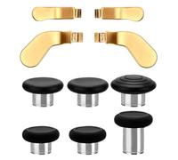 Ceozon Replacement Thumb Grips Back Paddles 10 in 1 Metal Stainless Steel Trigger Locks Thumbsticks Buttons Parts Repair Accessories Kit for Xbox One Elite Controller Series 2 Xbox One Elite (Gold)