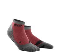 CEP â€“ HIKING LIGHT MERINO LOW-CUT REDESIGN SOCKS for men | Merino wool hiking socks with compression in berry/grey | size M