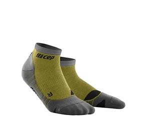 CEP â€“ HIKING LIGHT MERINO LOW-CUT REDESIGN SOCKS for men | Merino wool hiking socks with compression in olive/grey | size XL