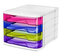 CEP CepPro Happy Desktop Drawers PP (Polypropylene) Assorted 4 Drawers 29.2 x 38.6 x 24.6 cm