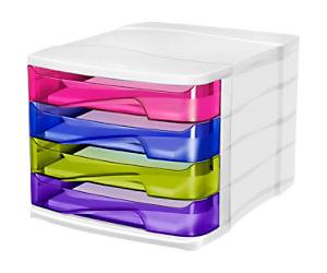 CEP CepPro Happy Desktop Drawers PP (Polypropylene) Assorted 4 Drawers 29.2 x 38.6 x 24.6 cm