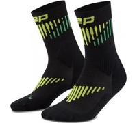 CEP Core Run Merino Socks Mid Cut 3.0, running socks, men, black/lime 42-45