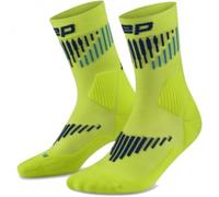 CEP Core Run Merino Socks Mid Cut 3.0, running socks, men, lime/blue 45-48