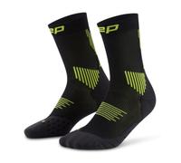CEP Core Run Socks Mid-Cut 5.0 for Men - Black/Lime Performance Running Socks