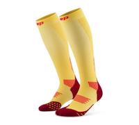 CEP Core Run Socks Tall 5.0 for Women - Marigold/Burgundy Performance Running Socks