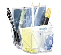 CEP Desktop Organiser for 40 Pens 5 highlighters 3CDs and 3 Extra Compartments Crystal Ref 580 cristal