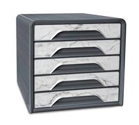 CEP Filing Block Module Organiser 5 Drawers Document Storage Office Smoove Mineral Grey Storm Print Marble Grey