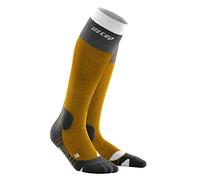 CEP - HIKING LIGHT MERINO REDESIGN SOCKS for men | Long hiking socks with activating compression in Sungold / black | size III