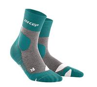 CEP - HIKING MERINO MID-CUT REDESIGN SOCKS for men | Ankle-high hiking socks with compression in Forestgreen/Grey | size V