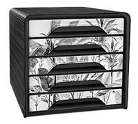 CEP Mineral Drawer Unit Plastic Black 5 Drawers 28.8 cm x 27 cm A4