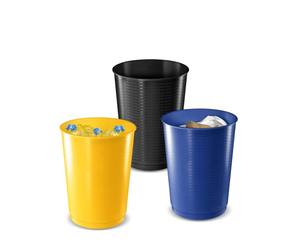 CEP Set of 3 Maxi Waste tub 40L Yellow-Blue-Black 133 * 3