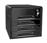 CEP Smoove Secure 4 Drawer Module with Lock Black 7-311S Black