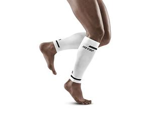CEP - THE RUN COMPRESSION CALF SLEEVES for men | leg compression sleeves men in white for an effective muscle activation in the calf | Size V | XL