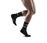 CEP - THE RUN COMPRESSION SOCKS MID CUT for men | Medium length running socks in black with compression | Regenerating compression socks for men | Size III | M