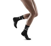 CEP - THE RUN COMPRESSION SOCKS MID CUT for women | Medium length running socks in black with compression | Regenerating compression socks for women | Size IV | L