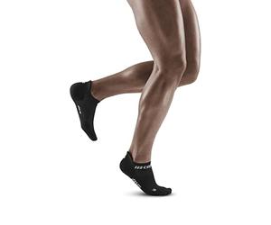 CEP - THE RUN COMPRESSION SOCKS NO SHOW for men | Extra short running socks in black with compression | Regenerating compression socks for men | Size V | XL