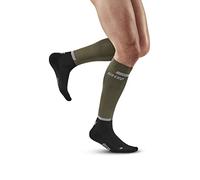 CEP - THE RUN COMPRESSION SOCKS TALL for men | Long running socks in olive/black with compression | Regenerating compression socks for men | Size V | XL