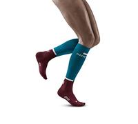 CEP - THE RUN COMPRESSION SOCKS TALL for women | Long running socks in teal/dark red with compression | Regenerating compression socks for women | Size IV | L