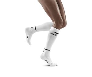CEP - THE RUN COMPRESSION SOCKS TALL for women | Long running socks in white with compression | Regenerating compression socks for women | Size II | S