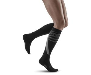 CEP Women's Cold Weather Running Socks - Black Wool Blend for Ultimate Warmth