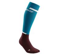 CEP Women's Compression Run Socks Tall V4 - Petrol/Dark Red for Enhanced Performance
