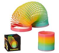 Cepewa 1 x Rainbow Spiral Spring Spiral Running Feather Diameter Approx. 70 mm Height Approx. 65 mm Rainbow Colours Plastic