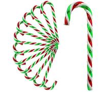Cepewa Candy Cane Tree Decoration Christmas Tree Decoration Plastic with Hanger Set of 15