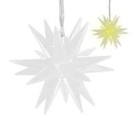 Cepewa Christmas Star Light, 12 Prongs, White, Diameter 8 cm, Timer Function, 3 m Cable, Hanging, Battery Operated