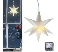 Cepewa Luminous Star 3D White 12 Prongs for Hanging | Diameter 11 cm Timer Function 3 m Cable | Christmas Star Lighting