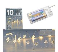 Cepewa Micro Wire Fairy Lights Star Warm White Silver Battery Decoration Lighting Christmas Timer (1 x 40 LED Micro Wire Fairy Lights)