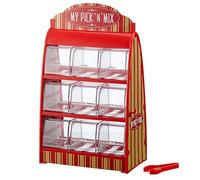 Cepewa Retro Candy Dispenser with Tongs Wine Gum Dispenser 50s Fruit Gum Jellybeans Counter