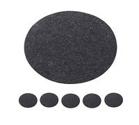 Cepewa Set of 6 felt place mats, dark grey, coasters, round, table decoration set, table cover (1 x set of 6 dark grey).