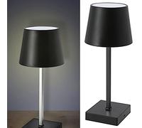 Cepewa Table Lamp with Touch Function, Bedside Lamp, Brightness Adjustable, Colour Changing, Warm White (1 x Table Lamp Black, 26 cm, Battery Operated)