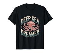 Cephalopod Kraken Squid Quote - Deep Sea Dreamer Octopus Value Graphic T-Shirt, Men, Black, S