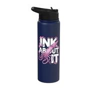 Cephalopod Octopus Squid Fish Pun - Ink About It Stainless Steel Insulated Water Bottle