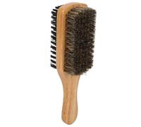 Cepillo de barba de doble cara, cepillo de imitación con mango de madera de goma para hombres, para el cuidado diario de la barba, peinado de cabello medio a grueso, uso para