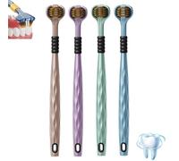 Cepillo Dental De Limpieza Multiángulo De Tres Cabezales, Tri-Head Multi-Angle Cleaning Toothbrush, 3 Sided Toothbrushs 360° Clean for Comprehensive Care of Teeth and Gums (4pcs)