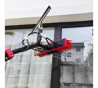 Cepillo telescóo Exteble para Limpieza de Ventanas - Varilla de 3-18 m con alimentación de Agua, Limpiador de Paneles solares de Aluminio con Cepillo de 35 cm para una limpie