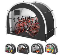 cepkquis Bike Storage Shed Tent,Outdoor Portable Bike Covers/Storage Sheds with 210D Oxford Fabric PU4000 Waterproof for 3 Bikes or Motorcycle,ebike,eScooter,ATV,Lawn Mower (39.4"-Black(True 3 bikes))