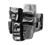 Ceprznvey Adjustable Rings | Weird Rings | Wrap 3D Face Abstract Gothic Vintage Style for Wedding Formal Festival Office Beach Everyday