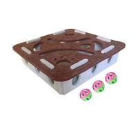 Ceprznvey Cat Scratch Puzzle Enrichment Box,Felt Interactive Toys,with Ball Cat Box Toy - for Apartment Behavior Training Alone Time After Meal Home Bedroom Play Area
