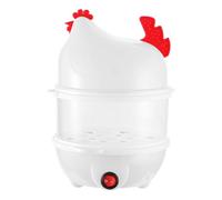 Ceprznvey Egg Cooker - Double Tray Breakfast Cooker, Decorative Chicken Shape for Adults, School, Gym, Home, Kitchen, Breakfast, Kitchen, Outbreak and Restaurant
