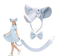 Ceprznvey Elephant Costume Set Unisex Cosplay Bow Tie Headband | Animal Ears Costume for New Year Daily Indoor Thanksgiving Holiday Birthday Home Stage Performance Vacation